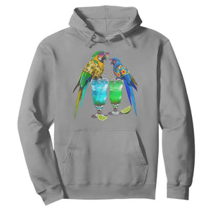 Hawaiian Parrots Drinking Margaritas Hoodie Beach Vacation Gift TS12 Sport Gray Print Your Wear