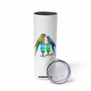 Hawaiian Parrots Drinking Margaritas Skinny Tumbler Beach Vacation Gift TS12 Print Your Wear