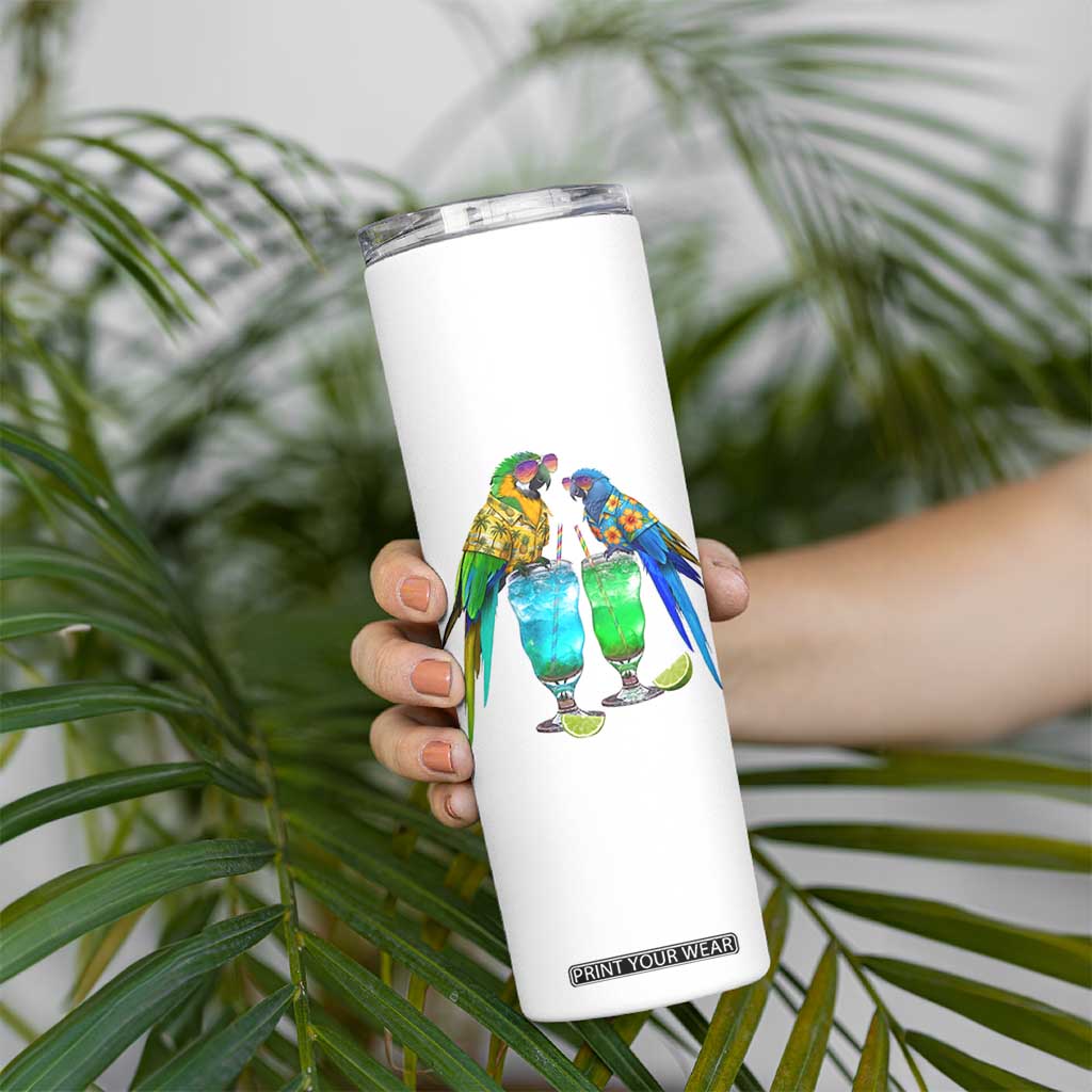 Hawaiian Parrots Drinking Margaritas Skinny Tumbler Beach Vacation Gift TS12 Print Your Wear