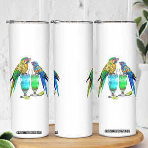 Hawaiian Parrots Drinking Margaritas Skinny Tumbler Beach Vacation Gift TS12 Print Your Wear