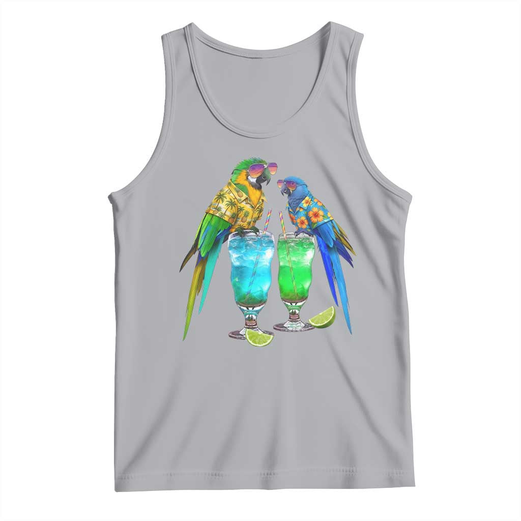 Hawaiian Parrots Drinking Margaritas Tank Top Beach Vacation Gift TS12 Athletic Heather Print Your Wear