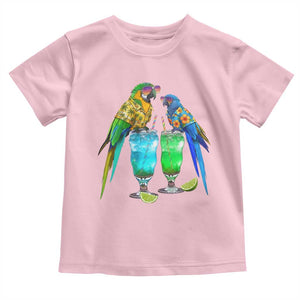 Hawaiian Parrots Drinking Margaritas Toddler T Shirt Beach Vacation Gift TS12 Light Pink Print Your Wear