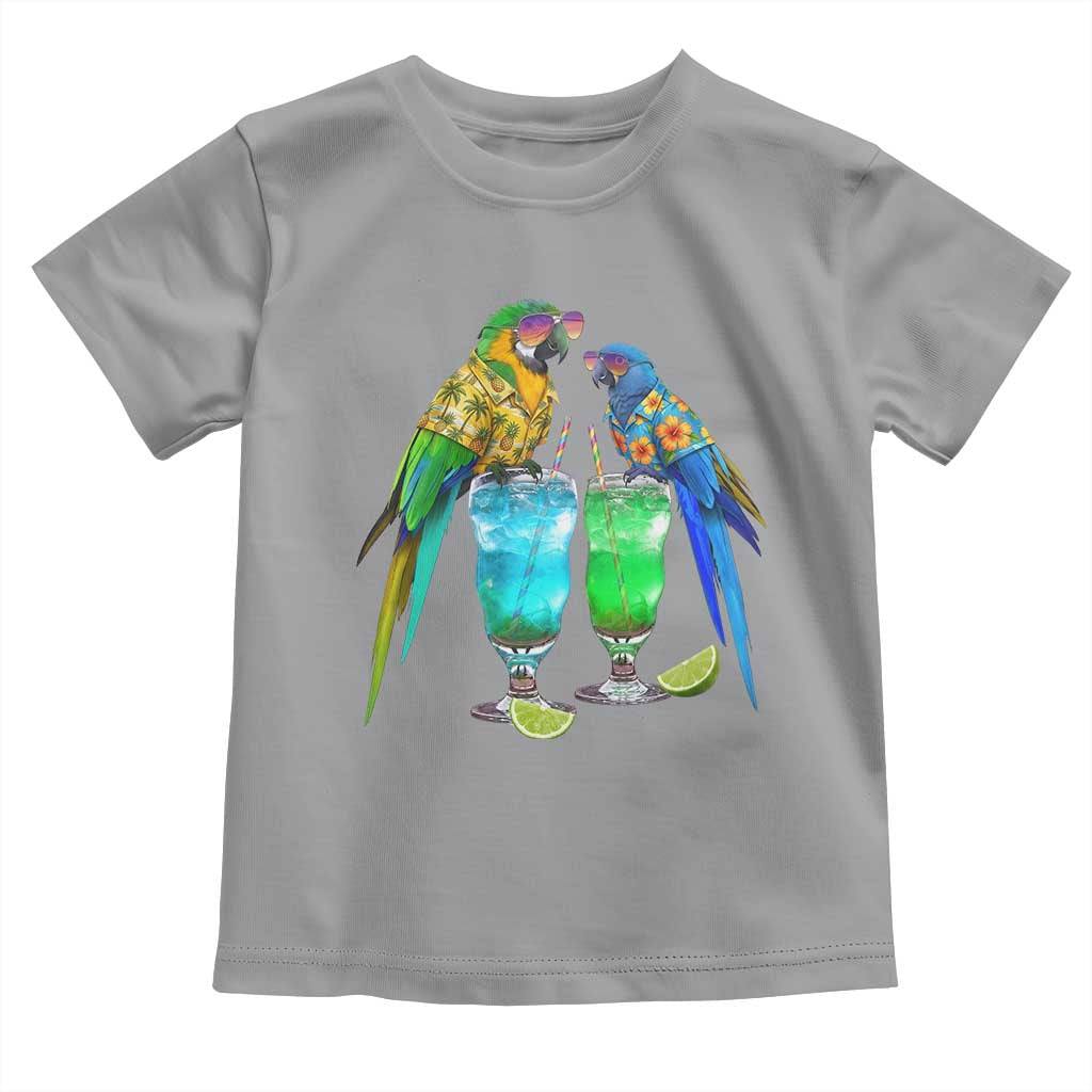 Hawaiian Parrots Drinking Margaritas Toddler T Shirt Beach Vacation Gift TS12 Sport Gray Print Your Wear