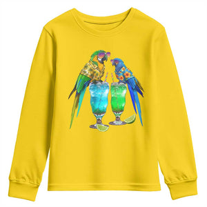 Hawaiian Parrots Drinking Margaritas Youth Sweatshirt Beach Vacation Gift TS12 Daisy Print Your Wear