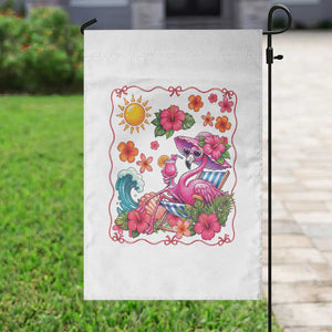 Funny Flamingo Tropical Floral Summer Vacation Graphic Garden Flag TS12 Print Your Wear