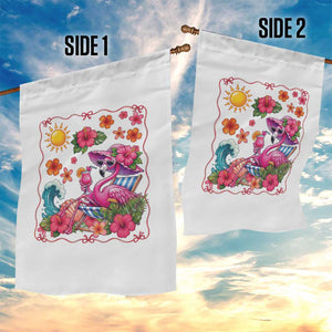 Funny Flamingo Tropical Floral Summer Vacation Graphic Garden Flag TS12 Print Your Wear