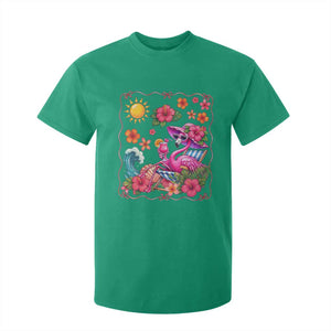 Funny Flamingo Tropical Floral Summer Vacation Graphic T Shirt For Kid TS12 Irish Green Print Your Wear