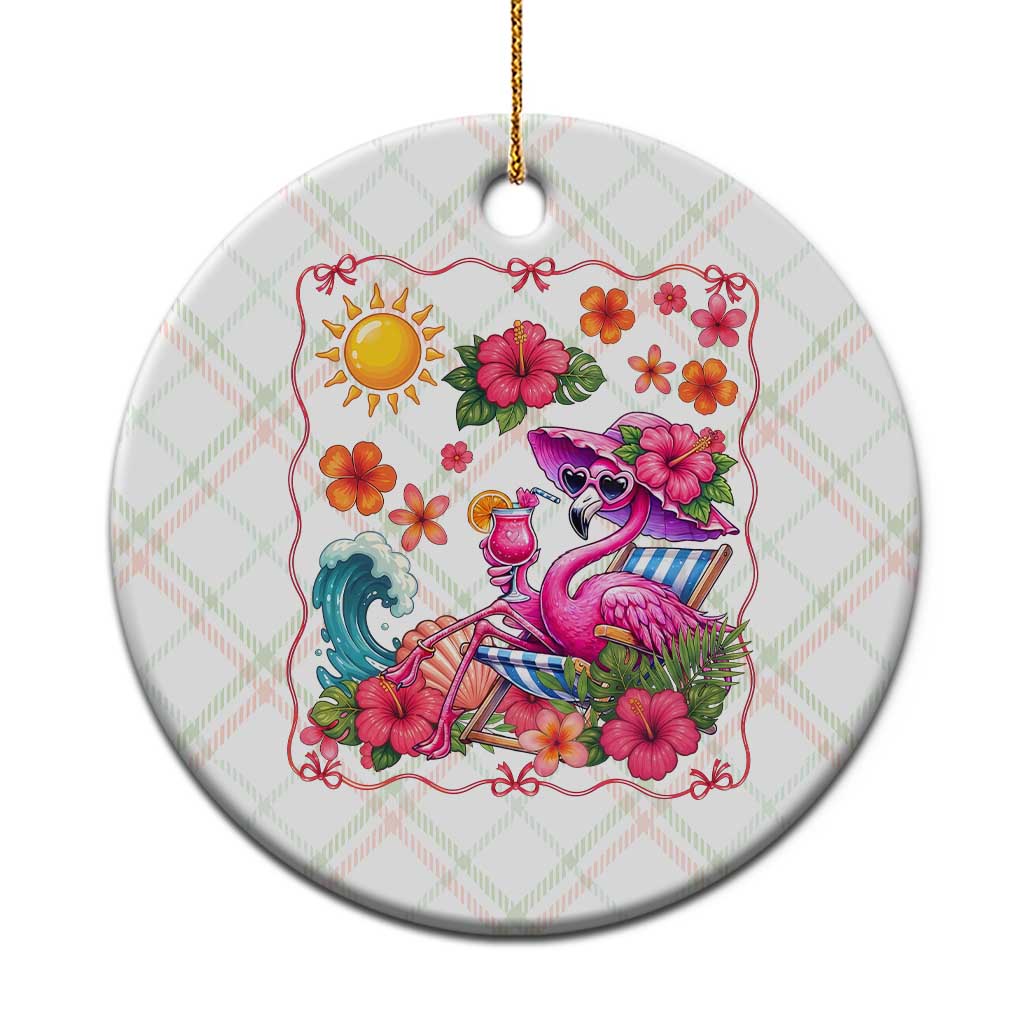 Funny Flamingo Tropical Floral Summer Vacation Graphic Ceramic Ornament TS12 1pc Christmas Plaid Print Your Wear