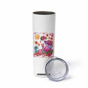 Funny Flamingo Tropical Floral Summer Vacation Graphic Skinny Tumbler TS12 Print Your Wear