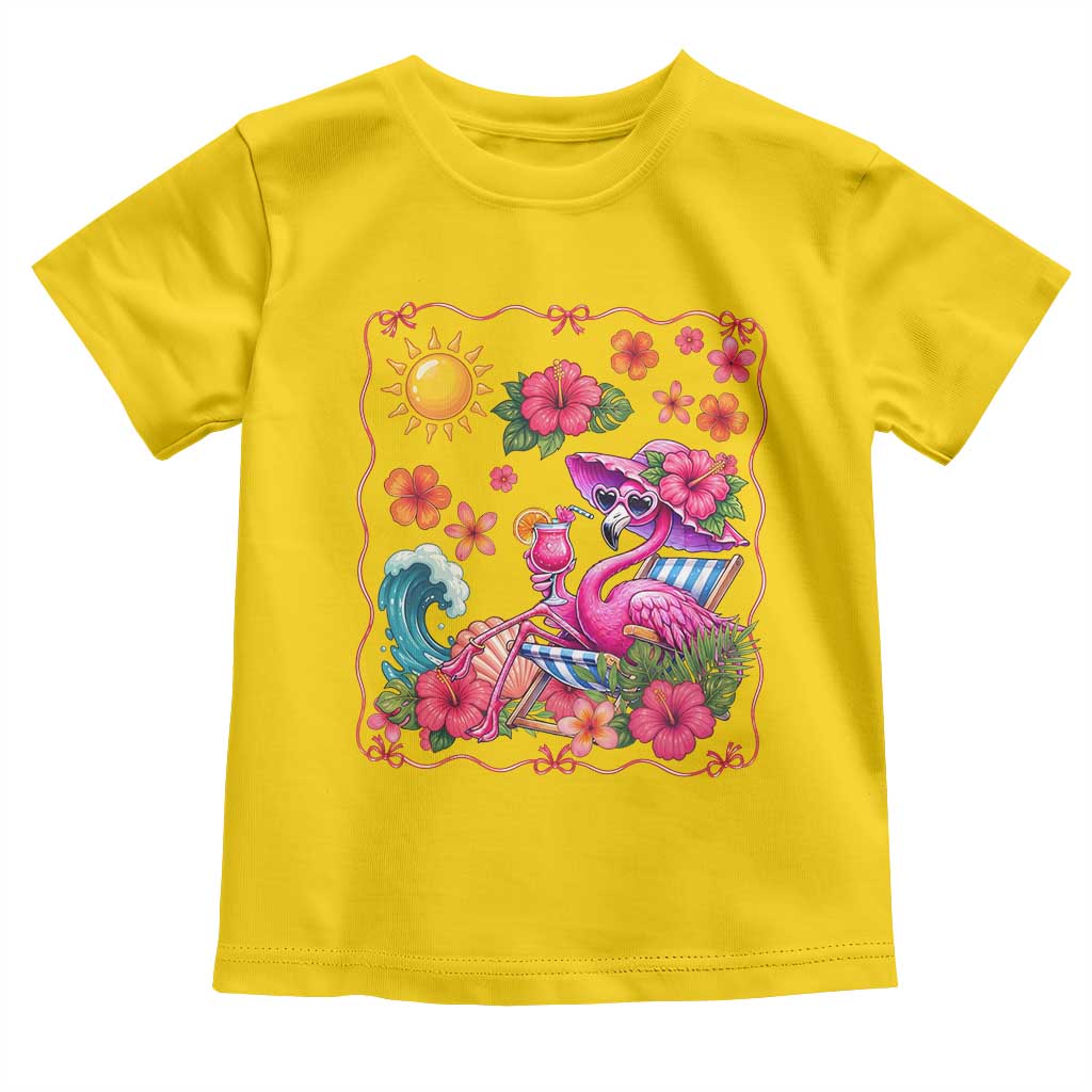 Funny Flamingo Tropical Floral Summer Vacation Graphic Toddler T Shirt TS12 Daisy Print Your Wear