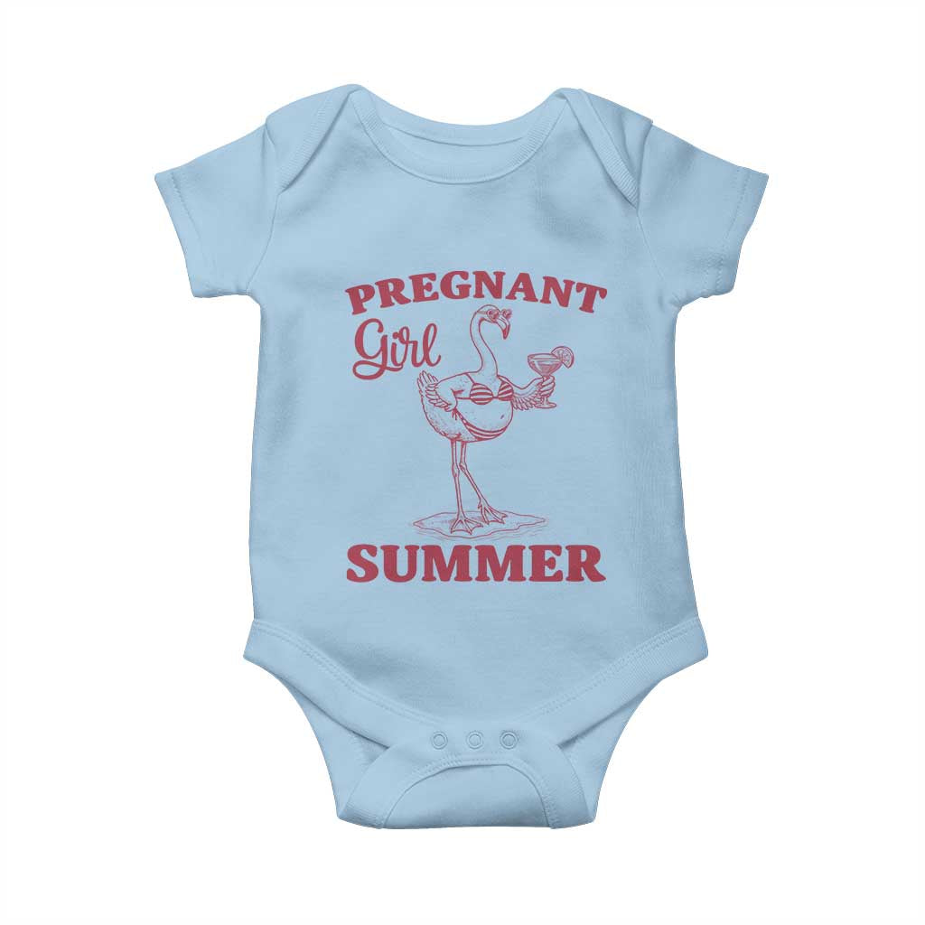 Flamingo Pregnancy Announcement Baby Onesie Summer Beach Mom To Be Gift TS12 Light Blue Print Your Wear