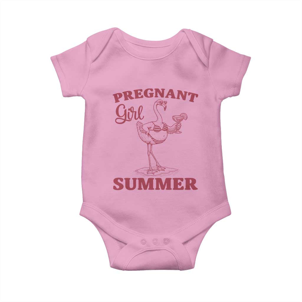 Flamingo Pregnancy Announcement Baby Onesie Summer Beach Mom To Be Gift TS12 Light Pink Print Your Wear