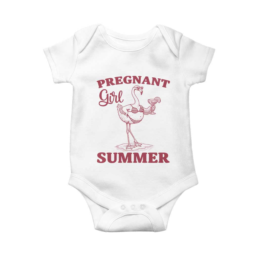 Flamingo Pregnancy Announcement Baby Onesie Summer Beach Mom To Be Gift TS12 White Print Your Wear