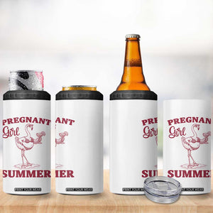 Flamingo Pregnancy Announcement 4 in 1 Can Cooler Tumbler Summer Beach Mom To Be Gift TS12 Print Your Wear