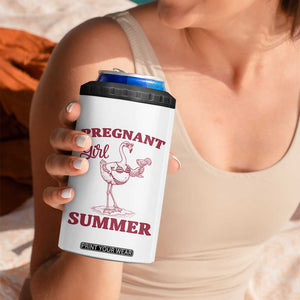 Flamingo Pregnancy Announcement 4 in 1 Can Cooler Tumbler Summer Beach Mom To Be Gift TS12 Print Your Wear