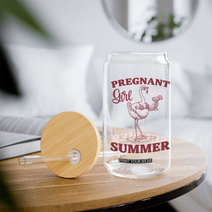 Flamingo Pregnancy Announcement Glass Can Summer Beach Mom To Be Gift TS12 Print Your Wear