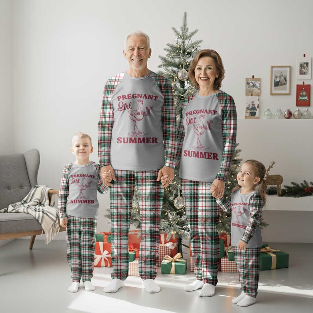 Flamingo Pregnancy Announcement Plaid Pajama Set Summer Beach Mom To Be Gift TS12 Christmas Plaid Print Your Wear