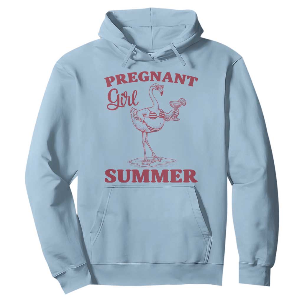 Flamingo Pregnancy Announcement Hoodie Summer Beach Mom To Be Gift TS12 Light Blue Print Your Wear