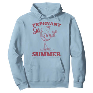 Flamingo Pregnancy Announcement Hoodie Summer Beach Mom To Be Gift TS12 Light Blue Print Your Wear