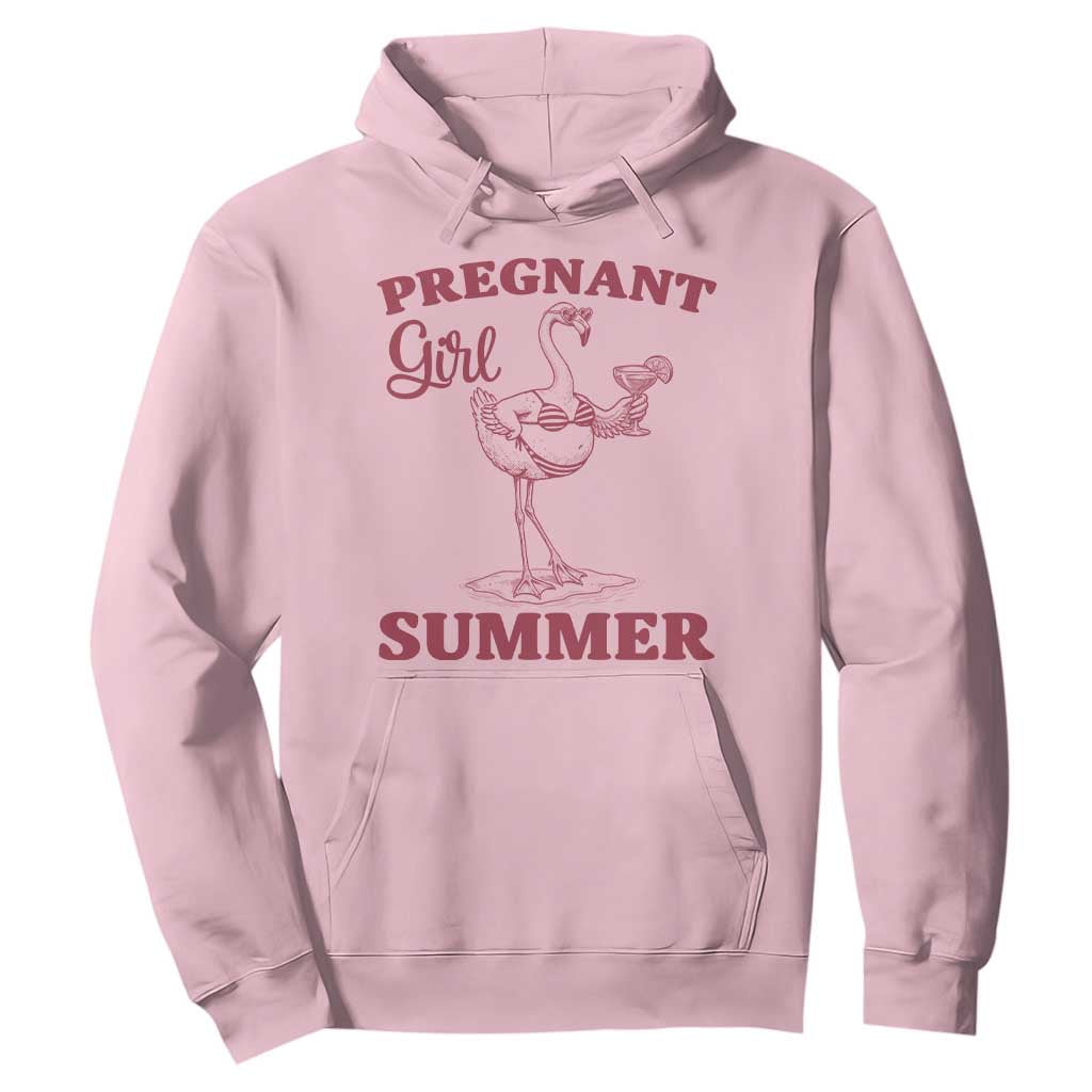 Flamingo Pregnancy Announcement Hoodie Summer Beach Mom To Be Gift TS12 Light Pink Print Your Wear