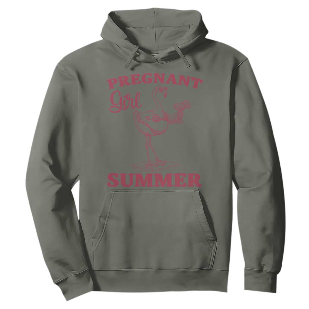 Flamingo Pregnancy Announcement Hoodie Summer Beach Mom To Be Gift TS12 Military Green Print Your Wear