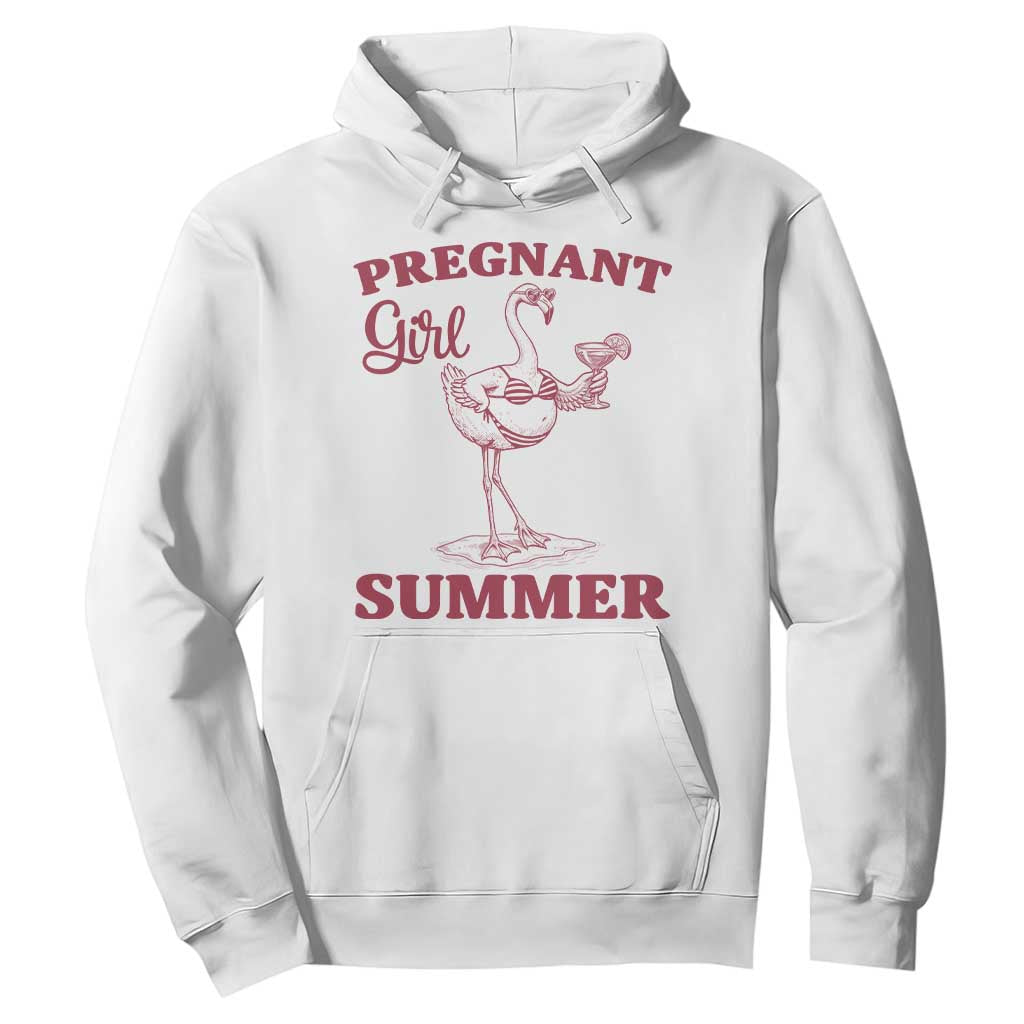 Flamingo Pregnancy Announcement Hoodie Summer Beach Mom To Be Gift TS12 White Print Your Wear