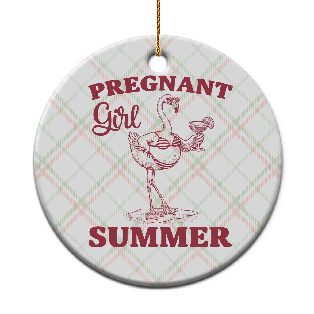 Flamingo Pregnancy Announcement Ceramic Ornament Summer Beach Mom To Be Gift TS12 1pc Christmas Plaid Print Your Wear