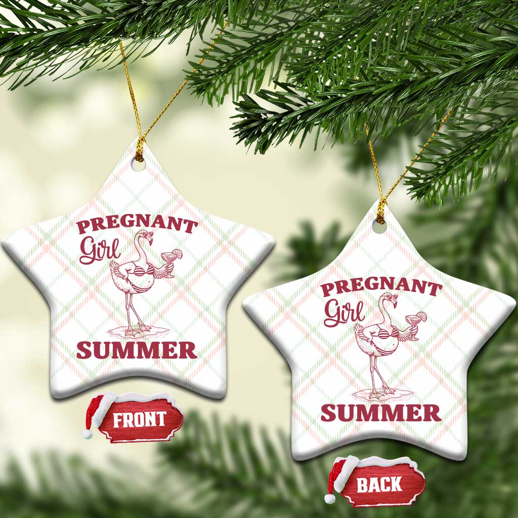 Flamingo Pregnancy Announcement Ceramic Ornament Summer Beach Mom To Be Gift TS12 Print Your Wear