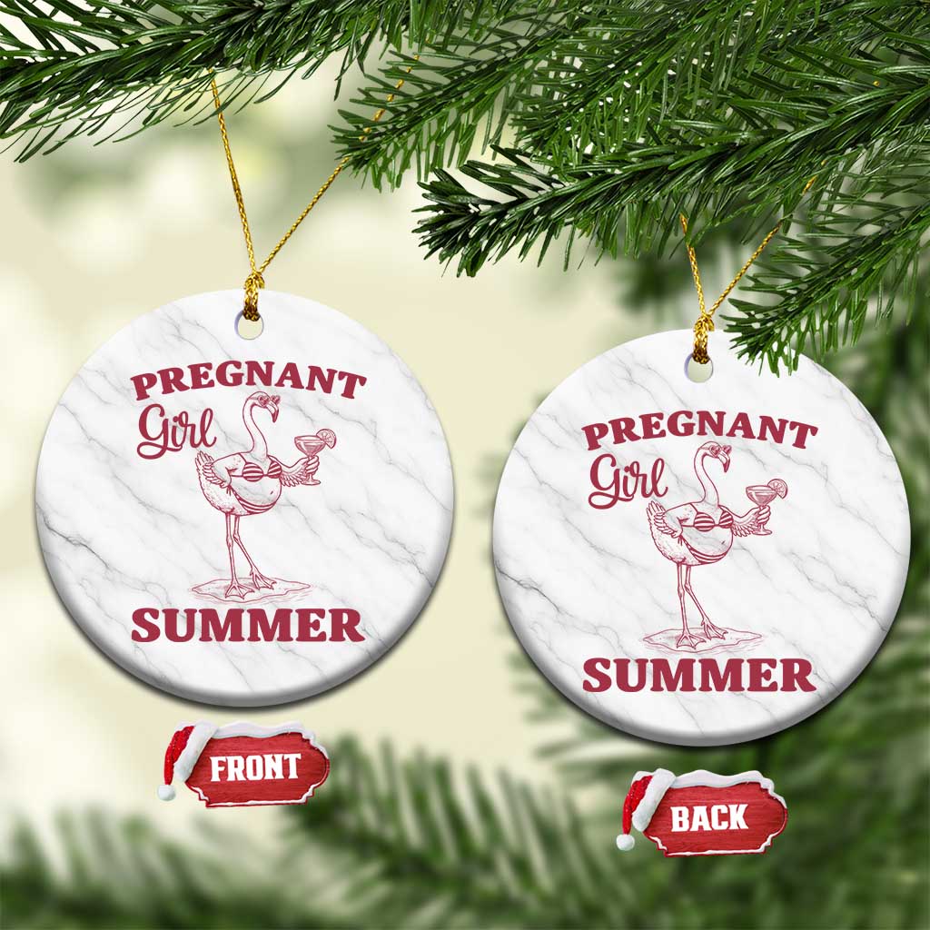 Flamingo Pregnancy Announcement Ceramic Ornament Summer Beach Mom To Be Gift TS12 1pc White Marble Print Your Wear