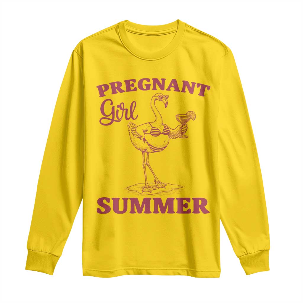 Flamingo Pregnancy Announcement Long Sleeve Shirt Summer Beach Mom To Be Gift TS12 Daisy Print Your Wear