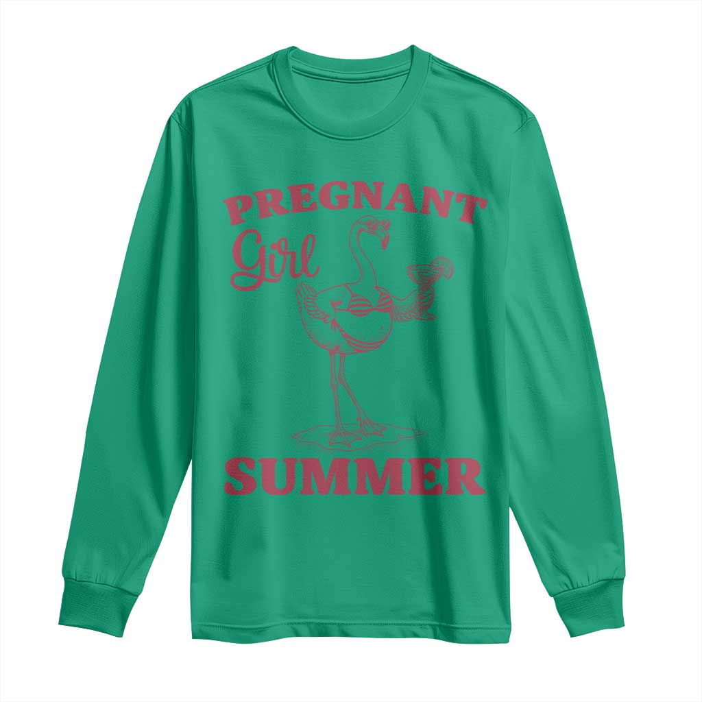 Flamingo Pregnancy Announcement Long Sleeve Shirt Summer Beach Mom To Be Gift TS12 Irish Green Print Your Wear