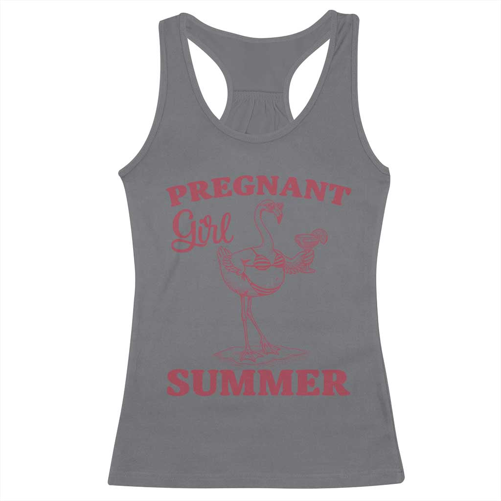 Flamingo Pregnancy Announcement Racerback Tank Top Summer Beach Mom To Be Gift TS12 Charcoal Print Your Wear