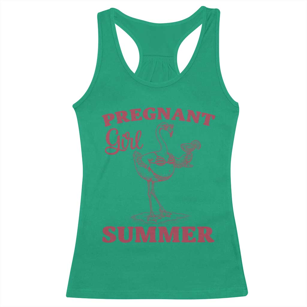 Flamingo Pregnancy Announcement Racerback Tank Top Summer Beach Mom To Be Gift TS12 Irish Green Print Your Wear