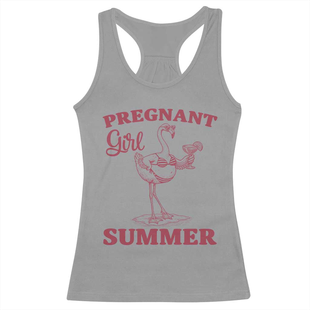 Flamingo Pregnancy Announcement Racerback Tank Top Summer Beach Mom To Be Gift TS12 Sport Gray Print Your Wear