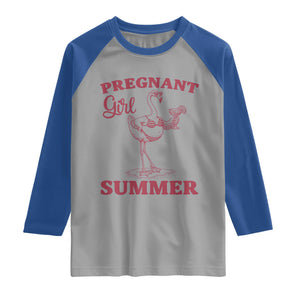 Flamingo Pregnancy Announcement Raglan Shirt Summer Beach Mom To Be Gift TS12 Sport Gray Royal Print Your Wear