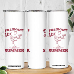 Flamingo Pregnancy Announcement Skinny Tumbler Summer Beach Mom To Be Gift TS12 Print Your Wear