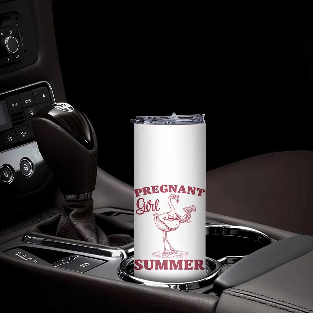 Flamingo Pregnancy Announcement Skinny Tumbler Summer Beach Mom To Be Gift TS12 Print Your Wear
