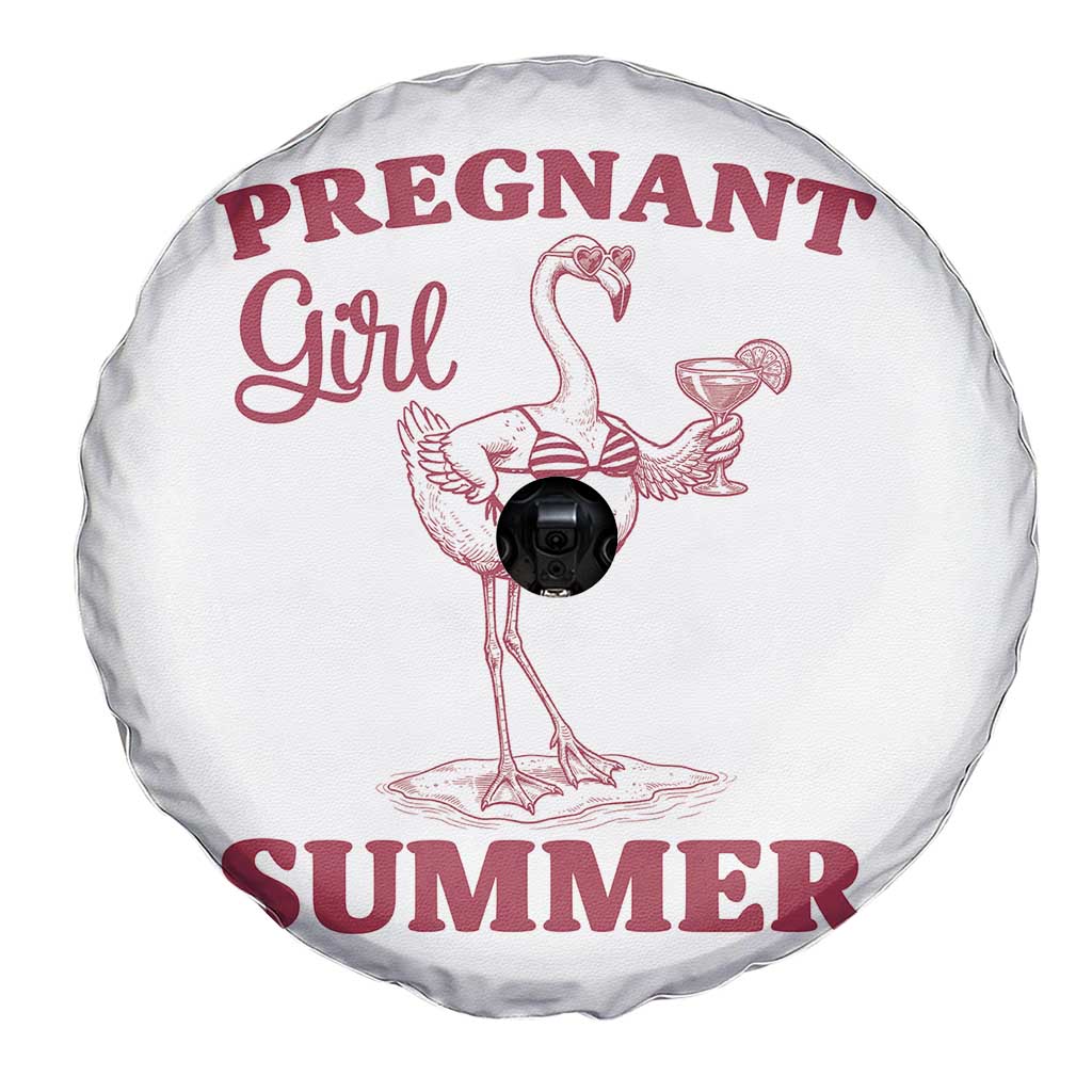 Flamingo Pregnancy Announcement Spare Tire Cover Summer Beach Mom To Be Gift TS12 Print Your Wear