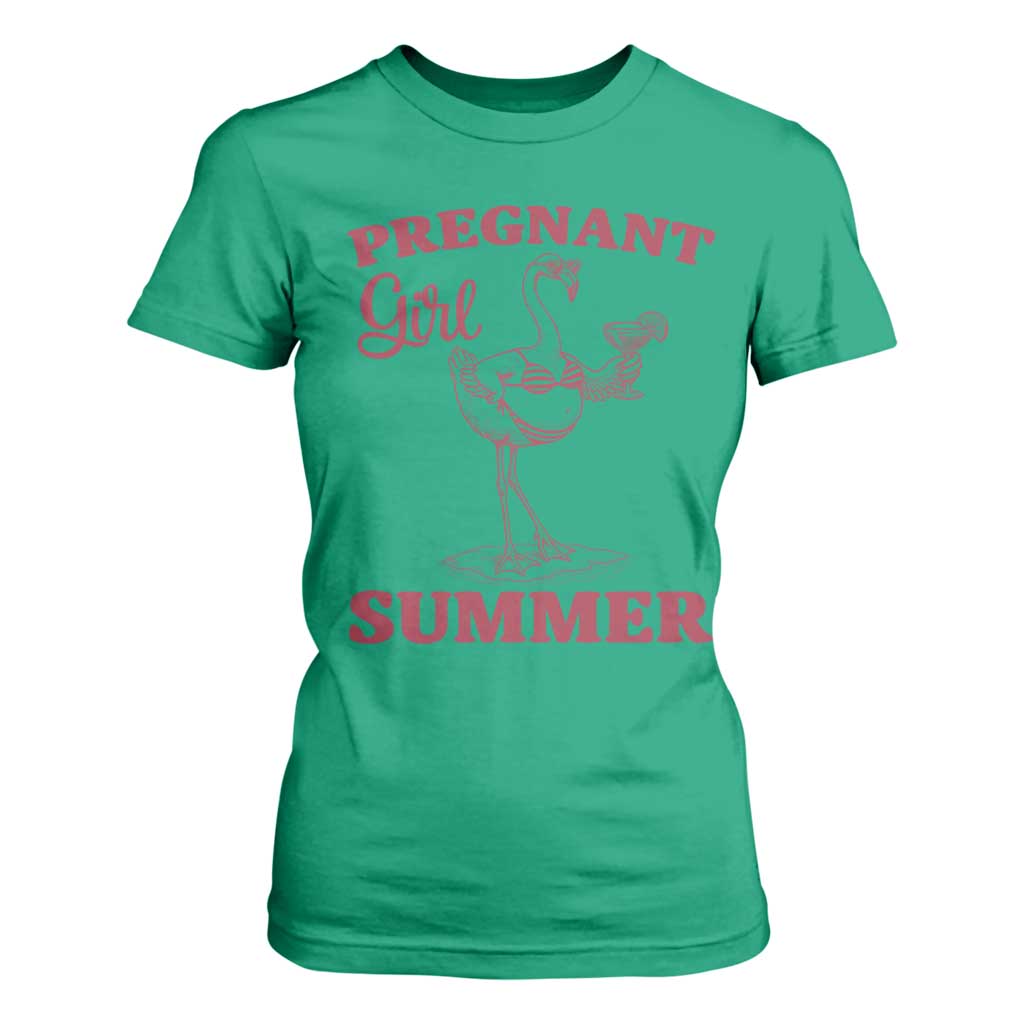Flamingo Pregnancy Announcement T Shirt For Women Summer Beach Mom To Be Gift TS12 Irish Green Print Your Wear