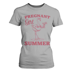 Flamingo Pregnancy Announcement T Shirt For Women Summer Beach Mom To Be Gift TS12 Sport Gray Print Your Wear