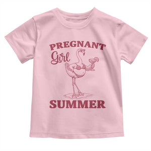 Flamingo Pregnancy Announcement Toddler T Shirt Summer Beach Mom To Be Gift TS12 Light Pink Print Your Wear