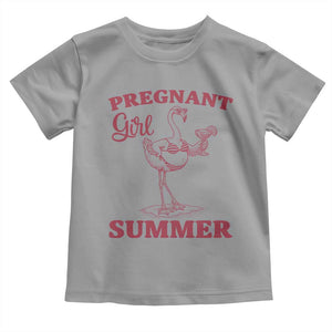 Flamingo Pregnancy Announcement Toddler T Shirt Summer Beach Mom To Be Gift TS12 Sport Gray Print Your Wear