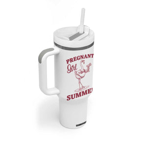 Flamingo Pregnancy Announcement Tumbler With Handle Summer Beach Mom To Be Gift TS12 Print Your Wear