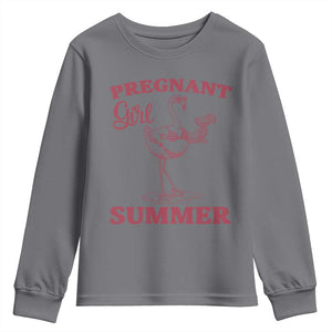 Flamingo Pregnancy Announcement Youth Sweatshirt Summer Beach Mom To Be Gift TS12 Charcoal Print Your Wear