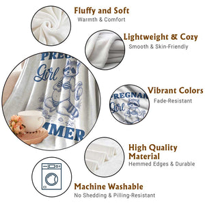 Raccoon Pregnancy Announcement Throw Blanket Summer Beach Mom To Be Gift TS12 Print Your Wear