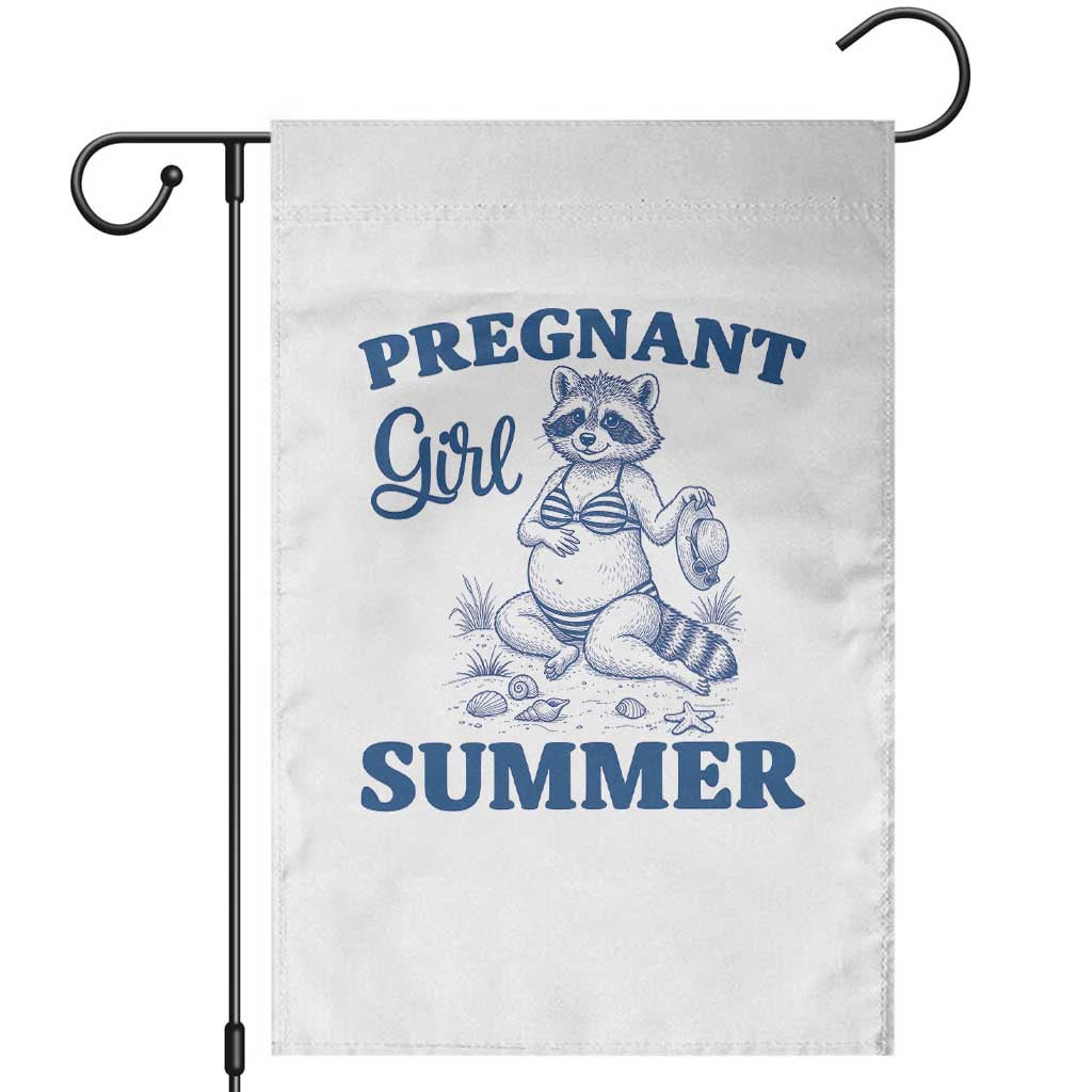 Raccoon Pregnancy Announcement Garden Flag Summer Beach Mom To Be Gift TS12 White Print Your Wear