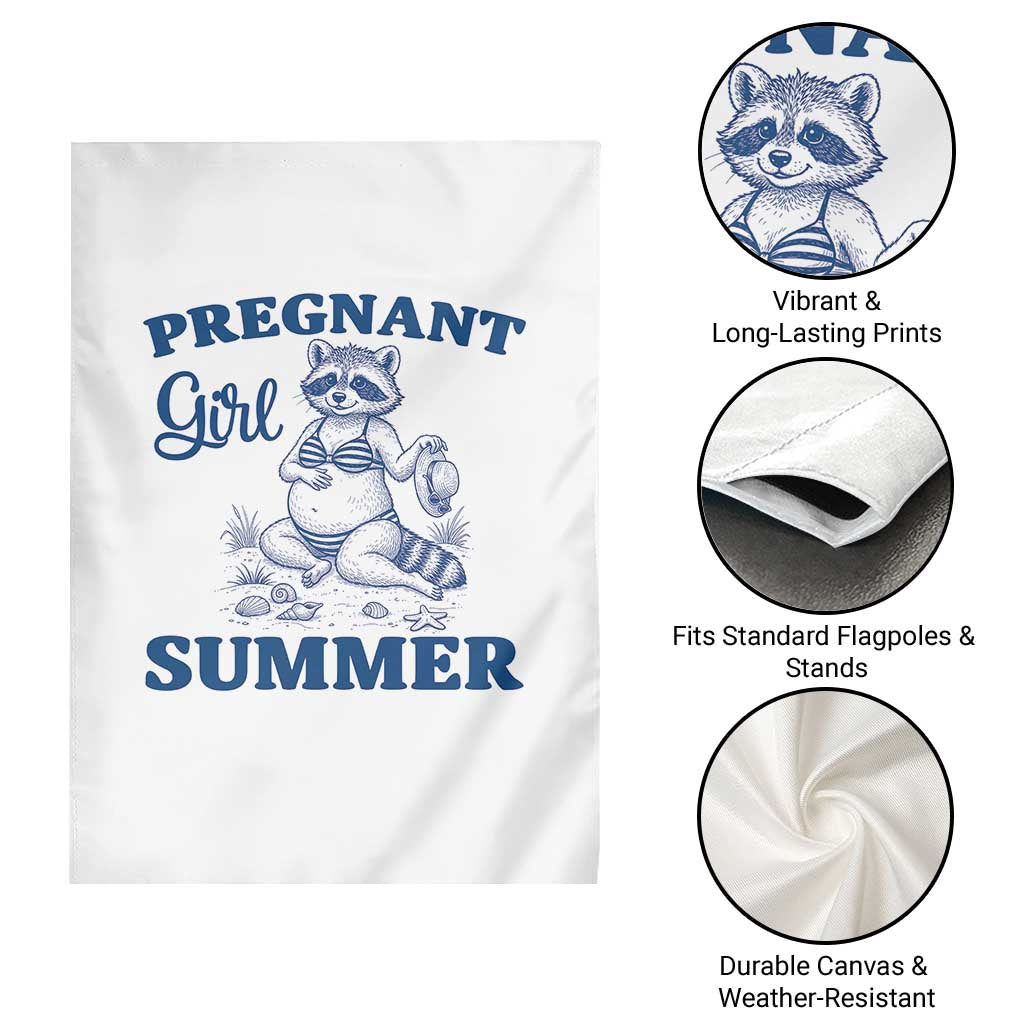 Raccoon Pregnancy Announcement Garden Flag Summer Beach Mom To Be Gift TS12 Print Your Wear