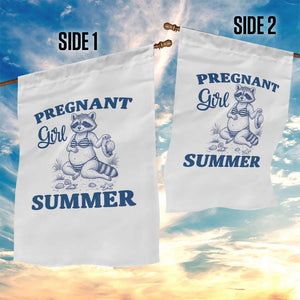 Raccoon Pregnancy Announcement Garden Flag Summer Beach Mom To Be Gift TS12 Print Your Wear