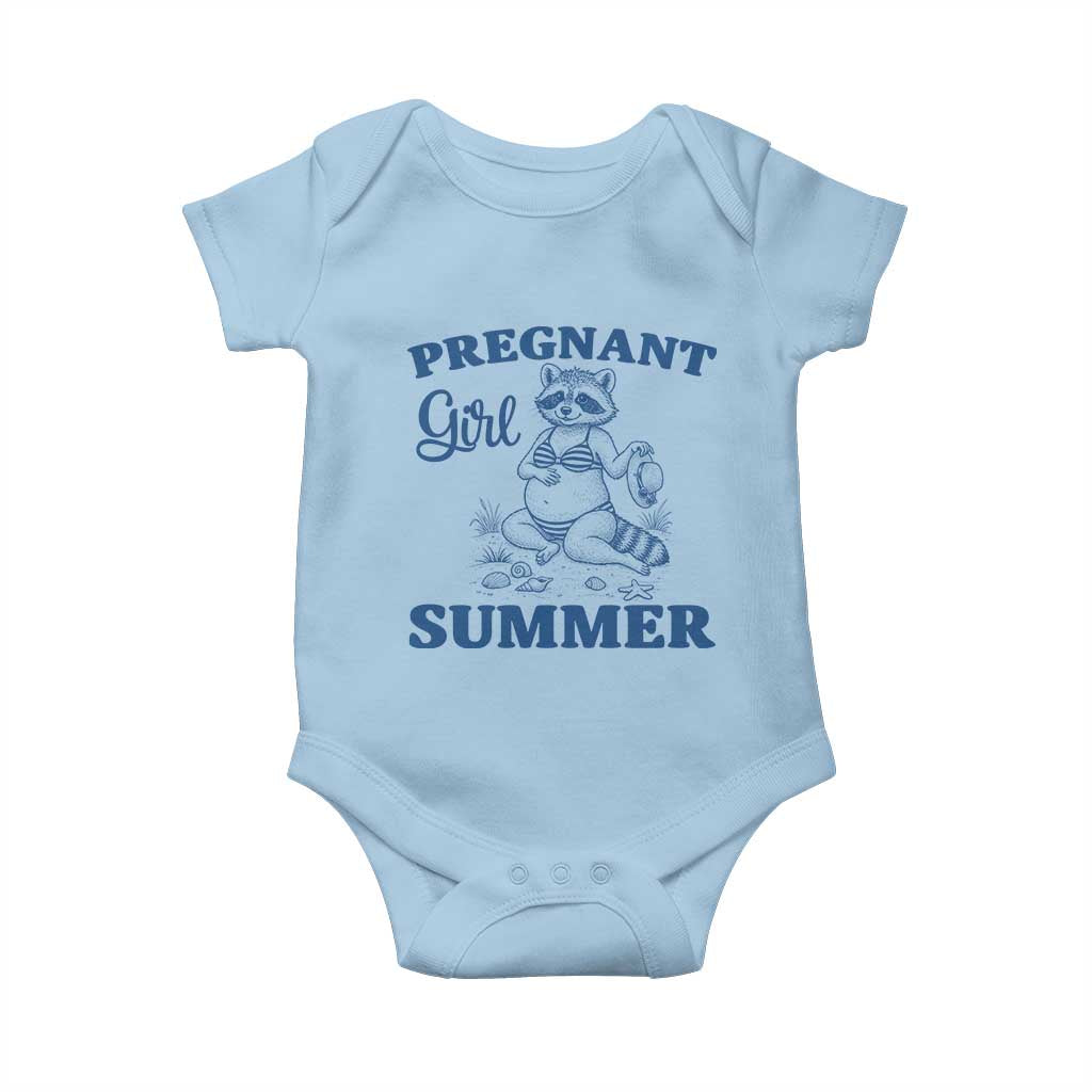 Raccoon Pregnancy Announcement Baby Onesie Summer Beach Mom To Be Gift TS12 Light Blue Print Your Wear