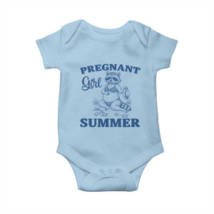 Raccoon Pregnancy Announcement Baby Onesie Summer Beach Mom To Be Gift TS12 Light Blue Print Your Wear